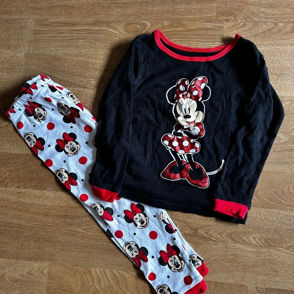 Disney Minnie Mouse Kids Pajamas - Black and Red